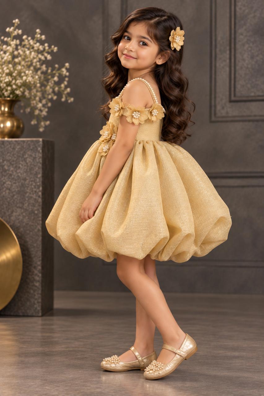 Aurelia – Golden Shimmer Fairy Bubble Dress