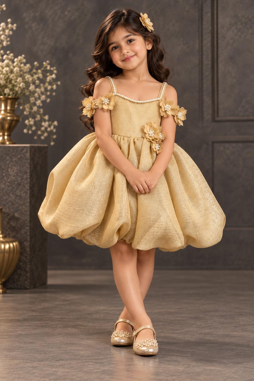 Aurelia – Golden Shimmer Fairy Bubble Dress