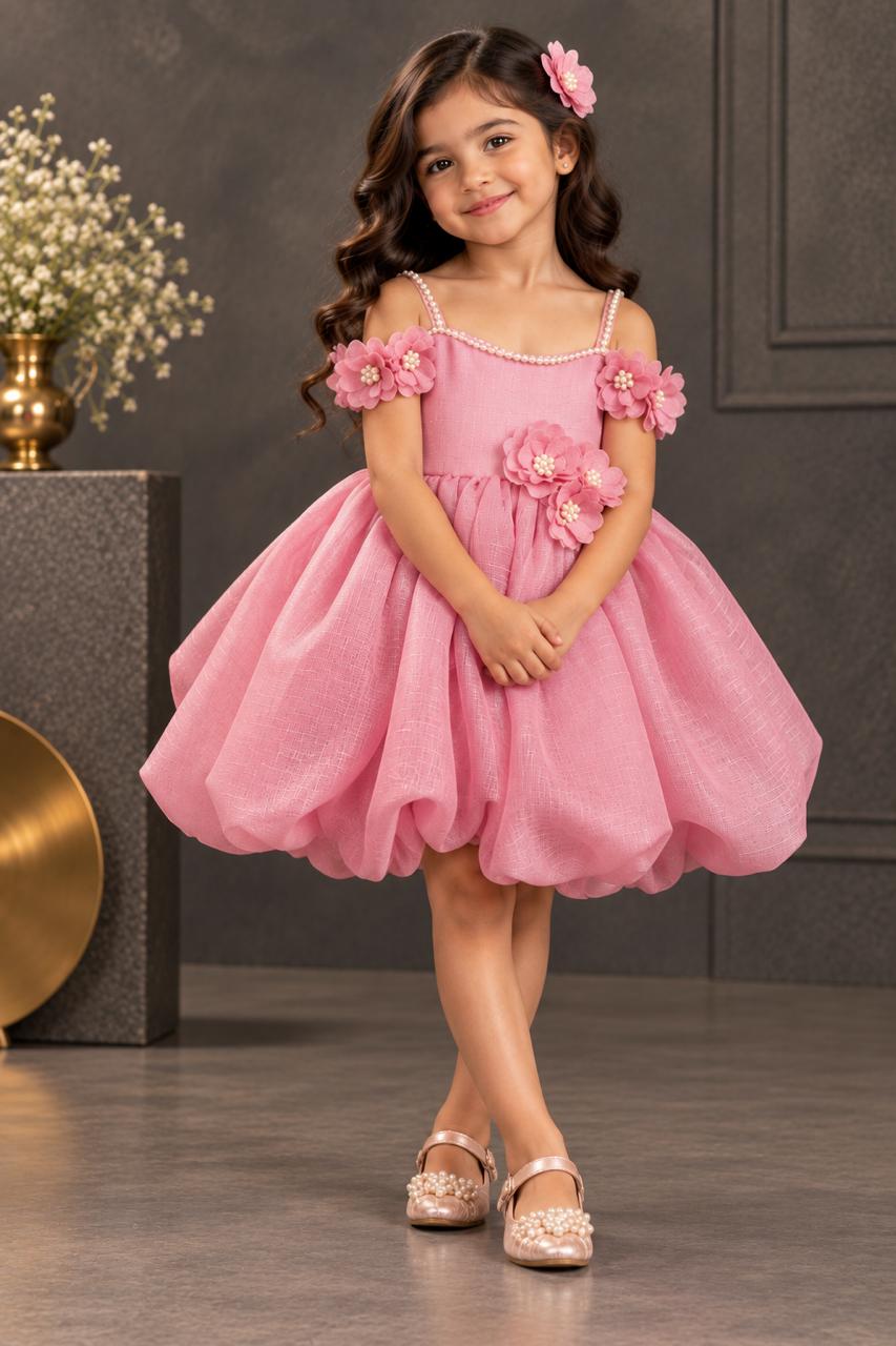 Rose – Blush Pink Shimmer Fairy Bubble Dress