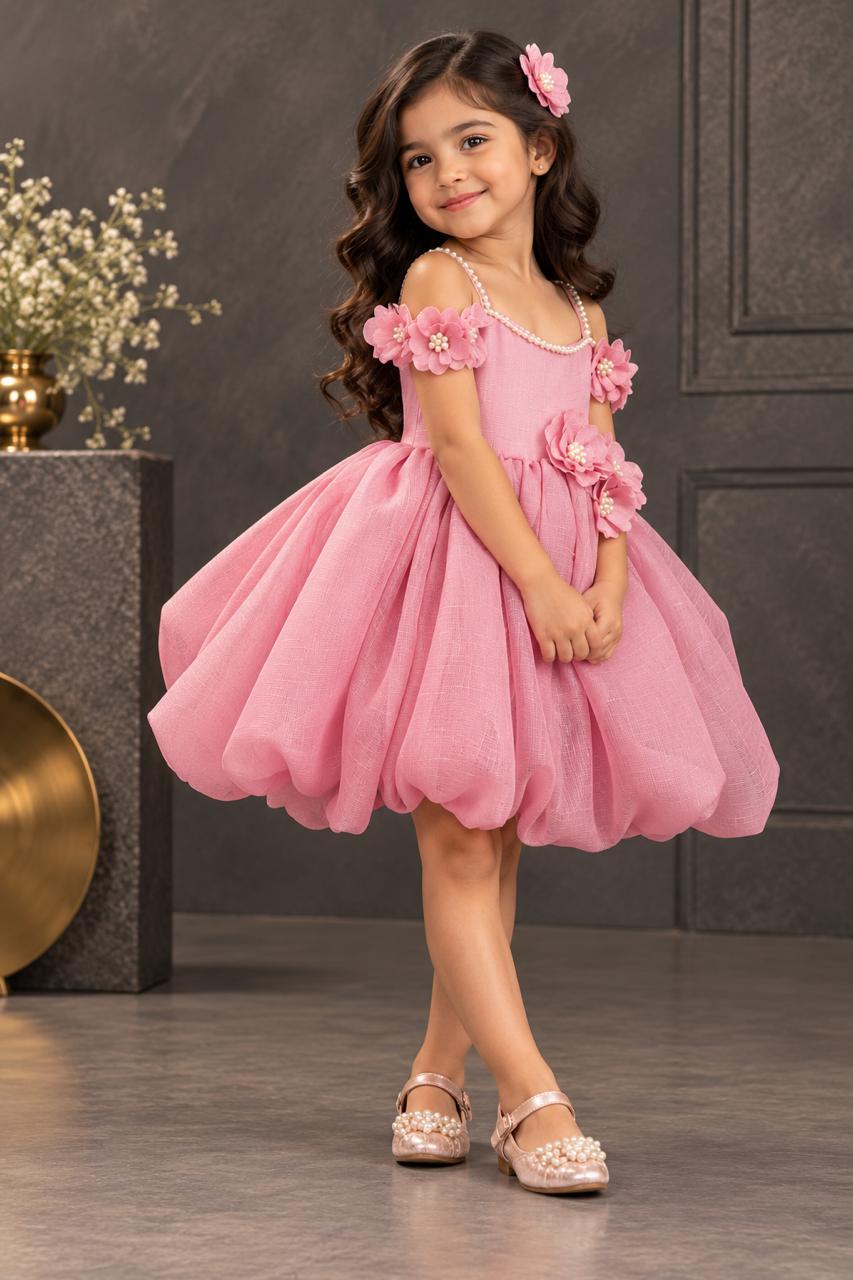 Rose – Blush Pink Shimmer Fairy Bubble Dress