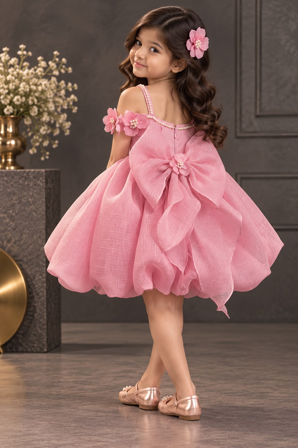Rose – Blush Pink Shimmer Fairy Bubble Dress